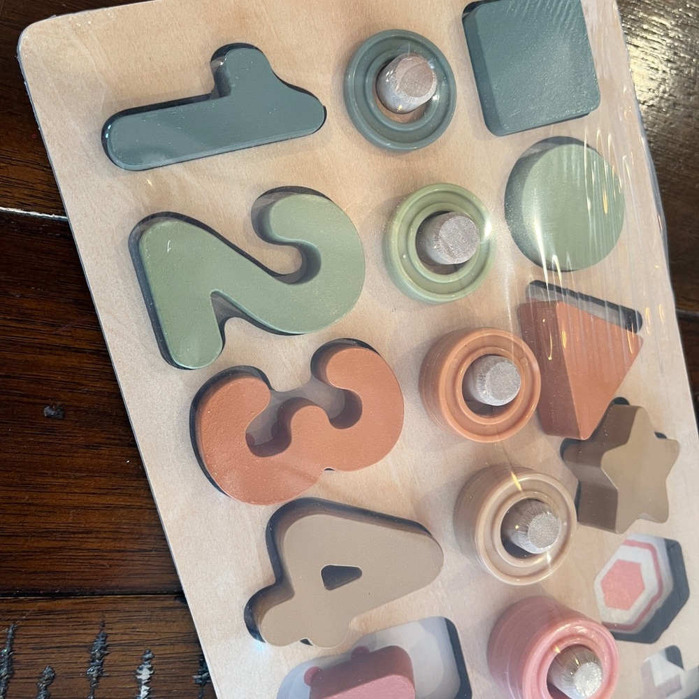 Wooden Number and Shape Puzzle for Kids